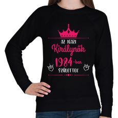 PRINTFASHION Az igazi királynők - Évszámmal - Női pulóver - Fekete