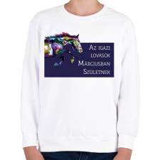 PRINTFASHION Az igazi lovasok - Hónappal - Gyerek pulóver - Fehér gyerek pulóver, kardigán