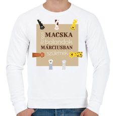 PRINTFASHION Az igazi macska bolondok - Férfi pulóver - Fehér