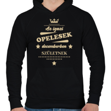 PRINTFASHION Az igazi Opelesek - Hónappal - Férfi kapucnis pulóver - Fekete férfi pulóver, kardigán