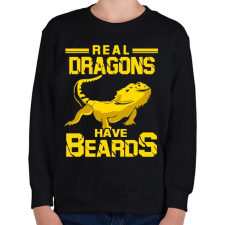 PRINTFASHION Az igazi sárkányoknak van szakálla - Gyerek pulóver - Fekete gyerek pulóver, kardigán