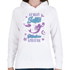 PRINTFASHION Az igazi sellő - Hónappal - Női kapucnis pulóver - Fehér