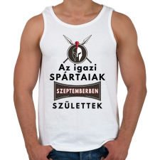 PRINTFASHION Az igazi Spártaiak Szeptemberben születtek! - Férfi atléta - Fehér atléta, trikó