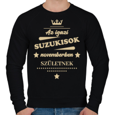 PRINTFASHION Az igazi Suzukisok- Hónappal - Férfi pulóver - Fekete férfi pulóver, kardigán