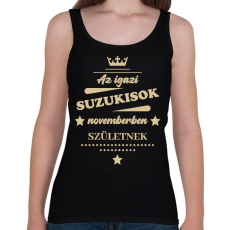 PRINTFASHION Az igazi Suzukisok- Hónappal - Női atléta - Fekete