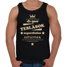 PRINTFASHION Az igazi Teslások - Hónappal - Férfi atléta - Fekete atléta, trikó