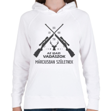 PRINTFASHION Az igazi vadászok - Női kapucnis pulóver - Fehér női pulóver, kardigán