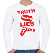 PRINTFASHION Az igazság fáj, a hazugság öl - Férfi pulóver - Fehér férfi pulóver, kardigán