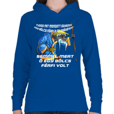 PRINTFASHION Az okos férfi - Női kapucnis pulóver - Királykék női pulóver, kardigán