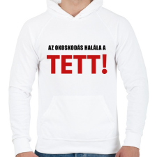 PRINTFASHION AZ OKOSKODÁS HALÁLA - Férfi kapucnis pulóver - Fehér férfi pulóver, kardigán