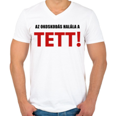 PRINTFASHION AZ OKOSKODÁS HALÁLA - Férfi V-nyakú póló - Fehér