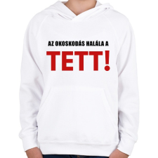 PRINTFASHION AZ OKOSKODÁS HALÁLA - Gyerek kapucnis pulóver - Fehér gyerek pulóver, kardigán