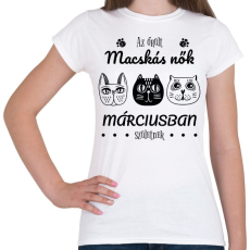 PRINTFASHION Az őrült macskás nők - Női póló - Fehér