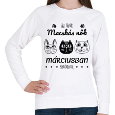PRINTFASHION Az őrült macskás nők - Női pulóver - Fehér női pulóver, kardigán