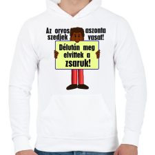 PRINTFASHION az orvos aztmondta... - Férfi kapucnis pulóver - Fehér férfi pulóver, kardigán