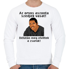 PRINTFASHION az orvos aztmondta... - Férfi pulóver - Fehér férfi pulóver, kardigán
