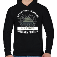 PRINTFASHION Az otthon védelme - Férfi kapucnis pulóver - Fekete férfi pulóver, kardigán