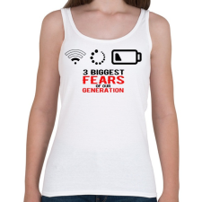 PRINTFASHION Az új generáció legnagyobb félelmei - Női atléta - Fehér női trikó