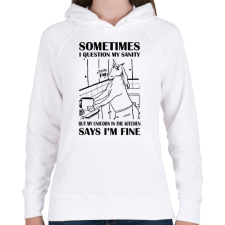 PRINTFASHION Az unikornis a konyhában - Női kapucnis pulóver - Fehér női pulóver, kardigán