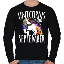 PRINTFASHION Az unikornisok szeptemberben születtek - Férfi pulóver - Fekete férfi pulóver, kardigán