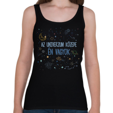 PRINTFASHION Az univerzum közepe - Női atléta - Fekete