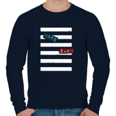 PRINTFASHION Az út közepén - Férfi pulóver - Sötétkék