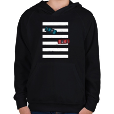 PRINTFASHION Az út közepén - Gyerek kapucnis pulóver - Fekete