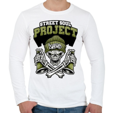 PRINTFASHION Az utca lelke - Férfi hosszú ujjú póló - Fehér férfi póló