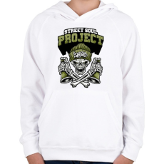 PRINTFASHION Az utca lelke - Gyerek kapucnis pulóver - Fehér
