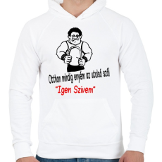 PRINTFASHION Az utolsó szó - Férfi kapucnis pulóver - Fehér