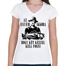 PRINTFASHION AZENYEMAKKORA - Női V-nyakú póló - Fehér