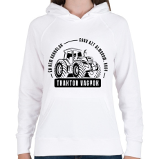 PRINTFASHION Azt álmodom traktor vagyok - Női kapucnis pulóver - Fehér