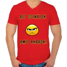 PRINTFASHION AZT CSINÁLOK AMIT AKAROK - Férfi V-nyakú póló - Piros férfi póló