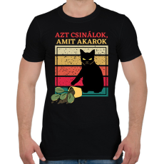 PRINTFASHION Azt csinálok, amit akarok - Vicces macskás minta - Férfi póló - Fekete