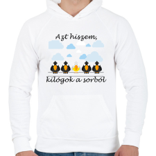 PRINTFASHION Azt hiszem - Férfi kapucnis pulóver - Fehér férfi pulóver, kardigán