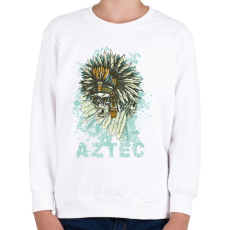 PRINTFASHION Azték Koponya minta - Gyerek pulóver - Fehér