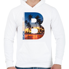 PRINTFASHION B BEACH - Férfi kapucnis pulóver - Fehér férfi pulóver, kardigán