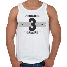 PRINTFASHION b-day-03-dark-lightgrey - Férfi atléta - Fehér