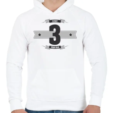 PRINTFASHION b-day-03-dark-lightgrey - Férfi kapucnis pulóver - Fehér