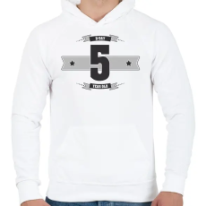 PRINTFASHION b-day-05-dark-lightgrey - Férfi kapucnis pulóver - Fehér