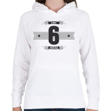 PRINTFASHION b-day-06-dark-lightgrey - Női kapucnis pulóver - Fehér