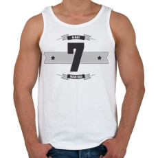 PRINTFASHION b-day-07-dark-lightgrey - Férfi atléta - Fehér