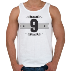 PRINTFASHION b-day-09-dark-lightgrey - Férfi atléta - Fehér