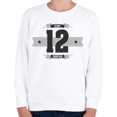 PRINTFASHION b-day-12-dark-lightgrey - Gyerek pulóver - Fehér