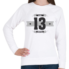PRINTFASHION b-day-13-dark-lightgrey - Női pulóver - Fehér