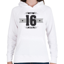 PRINTFASHION b-day-16-dark-lightgrey - Női kapucnis pulóver - Fehér női pulóver, kardigán