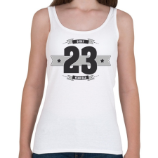 PRINTFASHION b-day-23-dark-lightgrey - Női atléta - Fehér női trikó
