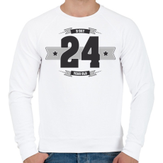 PRINTFASHION b-day-24-dark-lightgrey - Férfi pulóver - Fehér