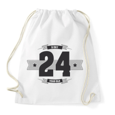 PRINTFASHION b-day-24-dark-lightgrey - Sportzsák, Tornazsák - Fehér tornazsák