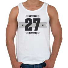 PRINTFASHION b-day-27-dark-lightgrey - Férfi atléta - Fehér atléta, trikó